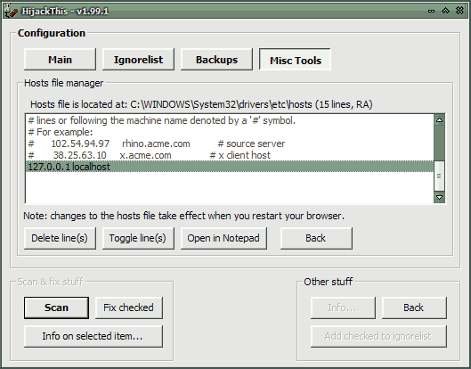 Hosts file Manager